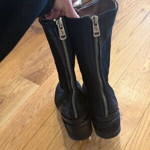 A.S.98 Black Leather Ankle Boots